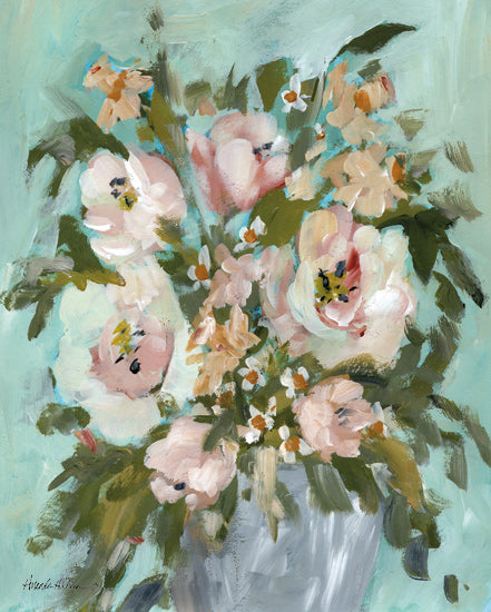 Amanda Hilburn AH304 - AH304 - Daydream Blooms - 12x16 botanical, floral, greenery, vase, painterly, contemporary, acrylic, teal from Penny Lane