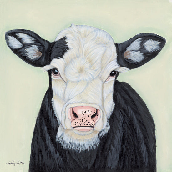 Ashley Justice AJ197 - AJ197 - Piper - 12x12 Cow, Black & White Cow, Portrait, Farm Animal from Penny Lane