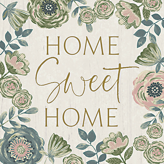 Annie LaPoint ALP2623 - ALP2623 - Home Sweet Home - 12x12 Inspirational, Home Sweet Home, Typography, Signs, Textual Art, Flowers, Greenery from Penny Lane