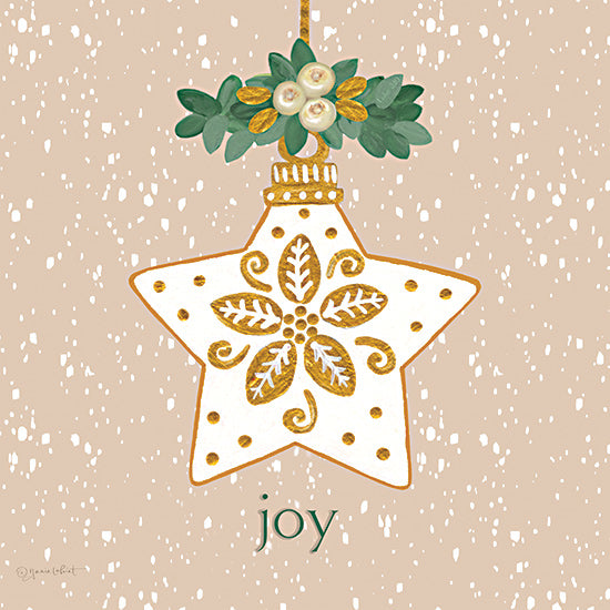 Annie LaPoint ALP2711 - ALP2711 - Snowy Joy Ornament - 12x12 Christmas, Holidays, Ornament, Holly, Berries, Joy, Typography, Signs, Textual Art, Winter, Falling Snow from Penny Lane