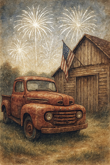 Anthony Smith ANT195 - ANT195 - Independence Day - 12x18 vintage truck, barn, fireworks, patriotic americana from Penny Lane