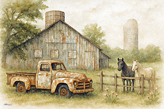 Anthony Smith ANT227 - ANT227 - Country Companions - 18x12 horses, barn, truck, rural pasture from Penny Lane