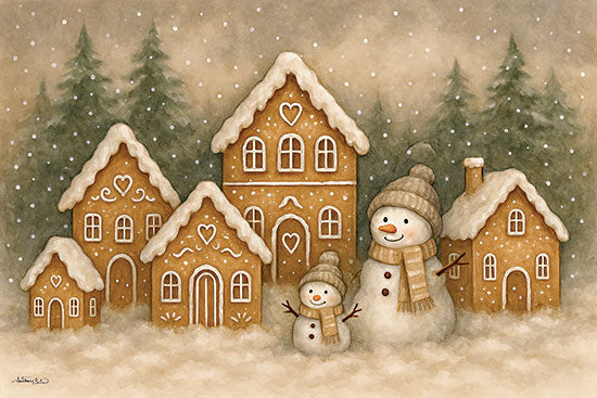 Anthony Smith ANT303 - ANT303 - Gingerbread Village - 18x12 gingerbread houses, snowman, winter village from Penny Lane