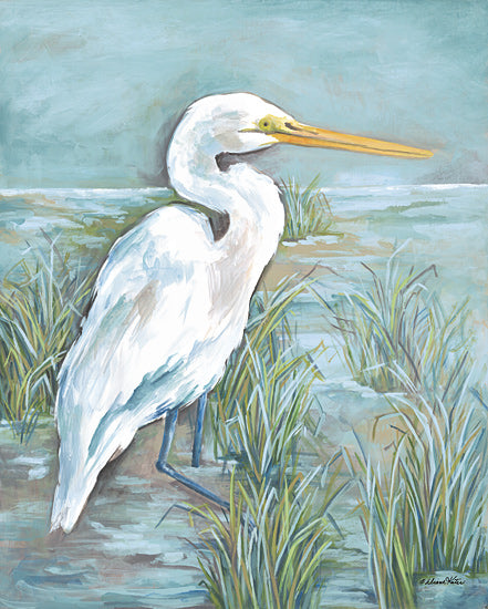 Diane Kater ART1364 - ART1364 - Egret - 12x16 Coastal, Egret, Marsh, Grass, Landscape, Sideview, White Egret, Sky from Penny Lane