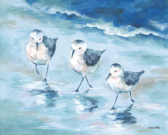 Diane Kater ART1366 - ART1366 - Shorebirds II - 16x12 Coastal, Shorebirds, Ocean, Landscape, Three Shorebirds, Sky from Penny Lane