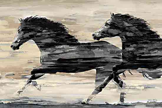 Amber Sterling AS151 - AS151 - Galloping Horses - 18x12 Horses, Black Horses, Galloping Horses, Abstract from Penny Lane