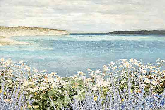 Amber Sterling AS161 - AS161 - Floral Waters - 18x12 Coastal, Landscape, Ocean, Hills, Clouds, Wildflowers, White Flowers, Purple Flowers from Penny Lane