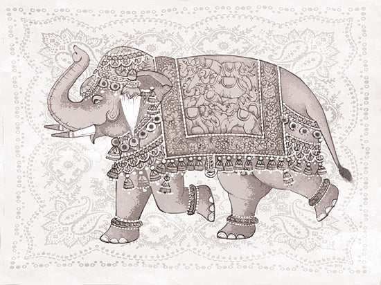 Amber Sterling AS250 - AS250 - Graceful Elephant - 16x12 Elephant, Hindu Elephant, Decorated, Gray & White, Patterns from Penny Lane