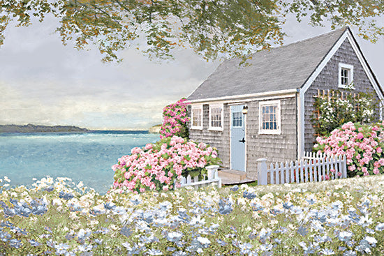 Amber Sterling AS339 - AS339 - Sunset Cove Cottage    - 18x12 Lake, Lake House, Flowers, Roses, Pink Roses, Wildflowers, Blue Wildflowers, Landscape, Trees from Penny Lane