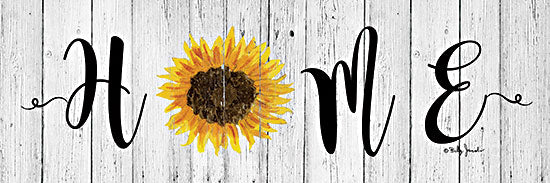 Billy Jacobs BJ1403 - BJ1403 - HOME - Summer - 36x12 home sign with large sunflower, whitewashed wood background, rustic farmhouse typography, fall floral accent, country wall decor, decorative sign art, neutral wood texture from Penny Lane