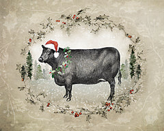 BLUE578 - Christmas Cow - 16x12