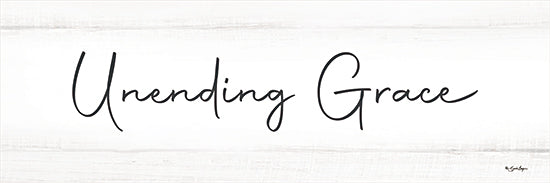 Susie Boyer BOY820 - BOY820 - Unending Grace - 18x6 Unending Grace, word art, hand lettered script, typography, inspirational faith quote, whitewashed wood background, modern farmhouse sign, neutral, religious, wall decor, minimal from Penny Lane
