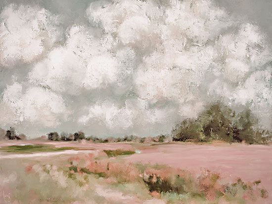 Ashley Bradley BRAD140 - BRAD140 - Pink Prairie - 16x12 landscape, botanical, country, rural, sky, trees, greenery, floral, field, meadow, clouds, horizon, painterly, oil painting, multicolor from Penny Lane