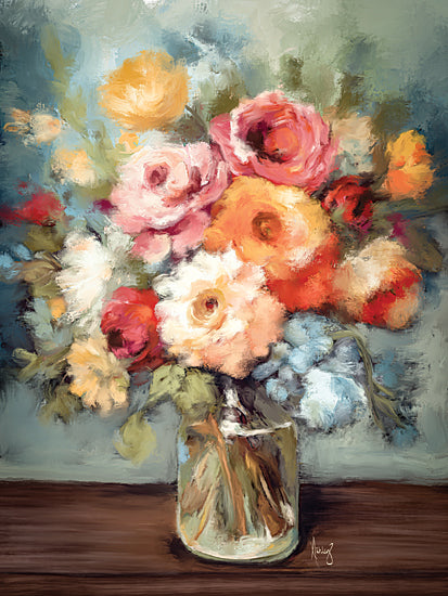 Ashley Bradley BRAD292 - BRAD292 - Vibrant Bouquet - 12x16 botanical, still life, floral, vase, bouquet, roses, bright, vibrant, painterly, decorative, oil painting, multicolor from Penny Lane