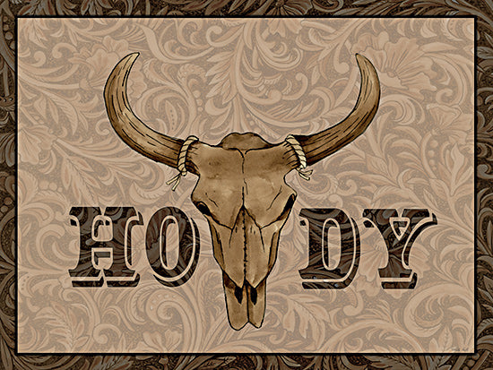 Cindy Jacobs CIN4321 - CIN4321 - Howdy - 16x12 Western, Whimsical, Howdy, Typography, Signs, Textual Art, Skull, Patterns from Penny Lane