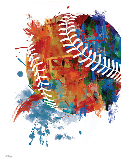 Cat Thurman Designs CTD267 - CTD267 - Baseball Splash - 12x16 Sports, Baseball, Abstract, Paint Splatter, Football Splash, Masculine from Penny Lane