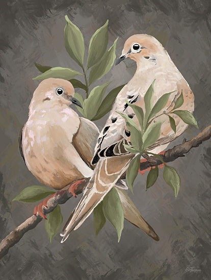 Cat Thurman Designs CTD276 - CTD276 - Dove Pair - 12x16 Birds, Dove, Two Doves, Lovebirds, Tree Branch, Leaves from Penny Lane