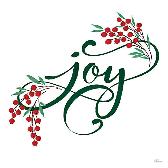 Cat Thurman Designs CTD338 - CTD338 - Joy - 12x12 Inspirational, Joy, Typography, Signs, Textual Art, Greenery, Red Berries from Penny Lane