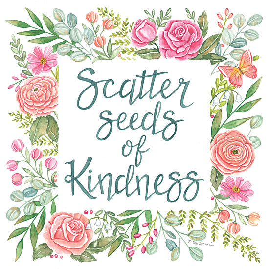 Deb Strain DS2350 - DS2350 - Scatter Seeds of Kindness - 12x12 Inspirational, Scatter Seeds of Kindness, Typography, Signs, Textual Art, Flowers, Greenery, Leaves, Border, Butterfly, Spring from Penny Lane