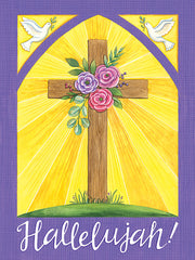 DS2413 - Hallelujah! Cross with Doves - 12x16