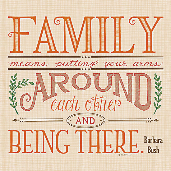 Deb Strain DS2475 - DS2475 - Family - 12x12 typography, backgrounds & patterns, inspirational, word art, quote, family, textured, leaves, hand-lettering, barbara bush, decorative, vintage, digital illustration, beige from Penny Lane