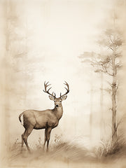 HK240 - Vintage Deer   - 12x16