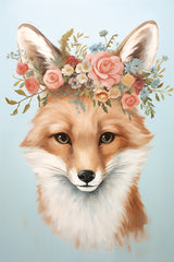 HK263 - Floral Fox  - 12x18