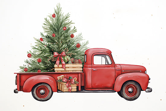 Heidi Kuntz HK295 - HK295 - The Perfect Christmas Tree  - 18x12 watercolor landscape, painterly brush strokes, nature scene, soft sky, rustic countryside, serene environment, artistic texture, scenic view, impressionistic style, calming tones from Penny Lane