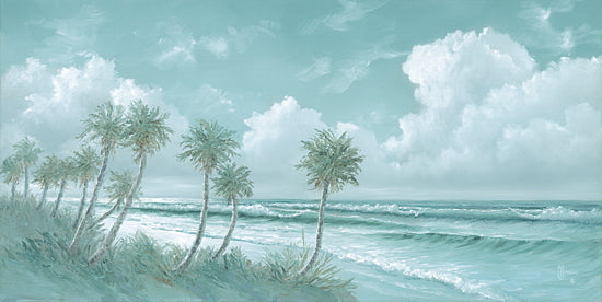 Georgia Janisse JAN333 - JAN333 - Eleven Palms - 18x9 Coastal, Landscape, Ocean, Waves, Palm Trees, Beach Grass, Sand, Clouds from Penny Lane