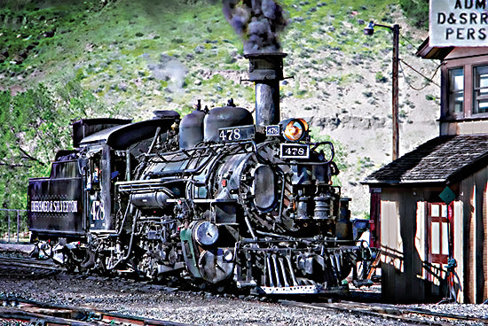 JG Studios JGS568 - JGS568 - At the Train Station - 18x12 Photography, Train, Train Station, Train Tracks, Train Engine, Black Smoke, Masculine from Penny Lane