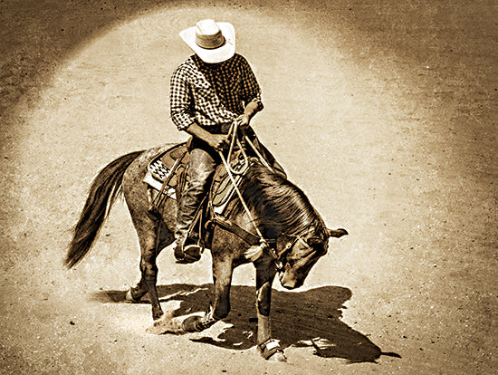 JG Studios JGS591 - JGS591 - Cowboy at the Ranch III - 16x12 Photography, Western, Cowboy, Horse, Rodeo, Sepia, Masculine from Penny Lane