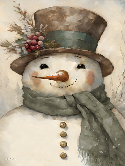 Jo Moulton JO178 - JO178 - Frosted Finery - 12x16 Winter, Snowman, Top Hat, Scarf, Evergreen Sprigs, Berries, Frosted Finery from Penny Lane