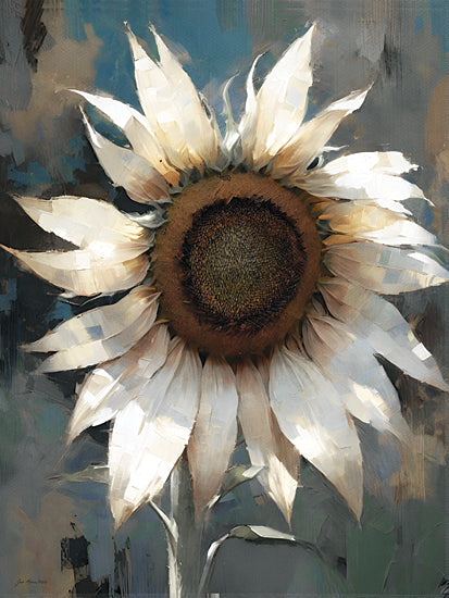 Jo Moulton JO354 - JO354 - Moonlit Sunflower - 12x16 botanical, floral, sunflower, painterly, moody, oil painting, white from Penny Lane