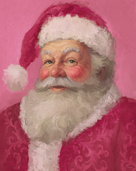 Kamdon Kreations KAM1095 - KAM1095 - Santa's Rosy Christmas Spirit - 12x16 holidays & seasonal, figurative, christmas, santa, santa claus, portrait, old man, beard, hat, festive, painterly, oil painting, pink from Penny Lane