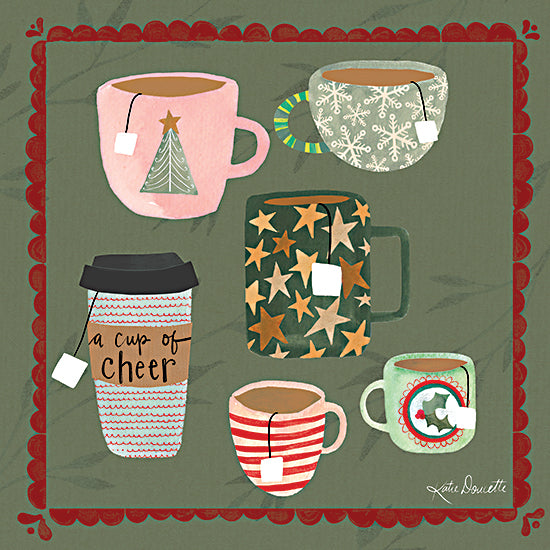 Katie Doucette KD295 - KD295 - Cup of Cheer Coffee Mugs - 12x12 Christmas mugs tea coffee cups cup of cheer holiday kitchen from Penny Lane