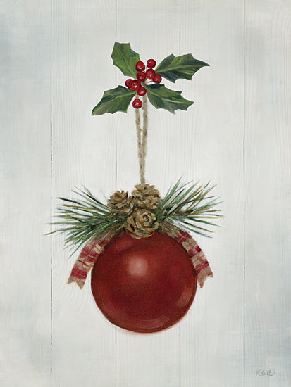 Kate Sherrill KS311 - KS311 - Winter Berry Bauble - 12x16 Christmas mittens red mittens holly pine evergreen winter cozy holiday festive rustic white wood background from Penny Lane