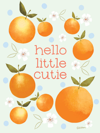 Lisa Larson LAR647 - LAR647 - Hello Little Cutie - 12x16 Baby, Babies' Room, Hello Little Cutie, Typography, Signs, Textual Art, Oranges, Cutie Oranges, Polka Dots from Penny Lane