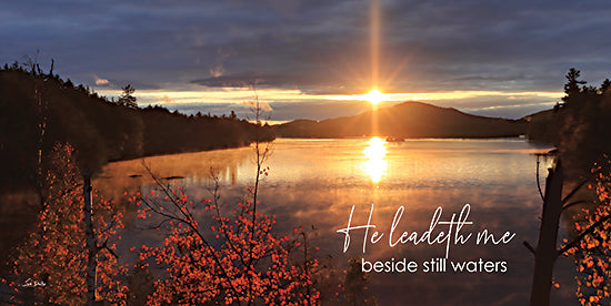 Lori Deiter LD3576 - LD3576 - Beside Still Waters - 18x9 Photography, Lake,  Trees, Sun, Sunlight, Religious, He Leadeth Me Beside Still Waters, Typography, Signs, Textual Art from Penny Lane