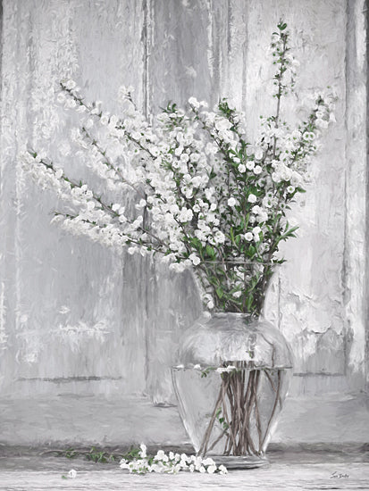 Lori Deiter LD4027 - LD4027 - Reflections of White - 12x16 botanical, still life, floral, greenery, white flowers, branches, glass vase, decorative, feminine, digital painting, neutral from Penny Lane