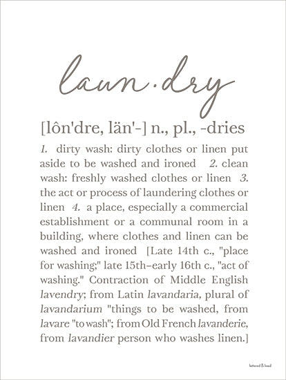 lettered & lined LET1119 - LET1119 - Laundry Definition - 12x16 laundry dictionary definition art, farmhouse typography print, neutral rustic background, laundry room wall decor, word art definition style, vintage inspired text layout, modern farmhouse sign from Penny Lane