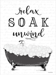 LET1218 - Relax, Soak, Unwind Bathtub - 12x16