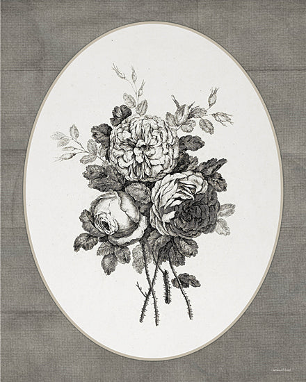 lettered & lined LET1381 - LET1381 - Vintage Blooms I - 12x16 rose bouquet illustration, botanical cluster, vintage floral engraving, romantic flowers from Penny Lane