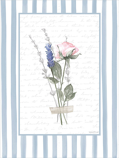 lettered & lined LET1493 - LET1493 - Fragrant Stems - 12x16 botanical, backgrounds & patterns, floral, leaves, rose, lavender, striped, script, bouquet, feminine, decorative, watercolor, multicolor from Penny Lane