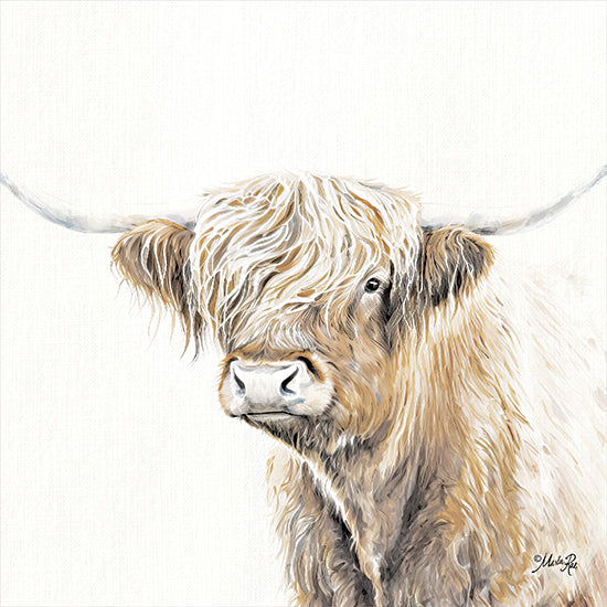 Marla Rae MAZ5892 - MAZ5892 - Soft and Neutral Highland - 12x12 highland cow portrait, shaggy fur, rustic farmhouse animal, neutral palette, painterly style from Penny Lane