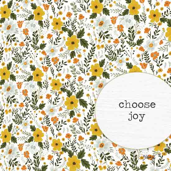 Marla Rae MAZ5954 - MAZ5954 - Choose Joy - 12x12 Inspirational, Choose Joy, Typography, Signs, Textual Art, Flowers, Yellow Flowers, Orange Flowers, Greenery from Penny Lane