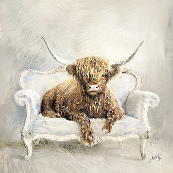 Marla Rae MAZ6005 - MAZ6005 - Couch Cow    - 12x12 Still Life, Whimsical, Cow, Highland Cow, Couch from Penny Lane