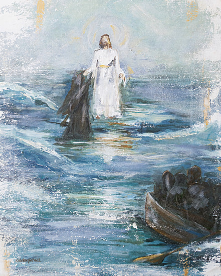 Mackenzie Kissell MKA192 - MKA192 - Another in the Storm - 12x16 Religious, Jesus, Boat, Sea, Walking on Water, Bible Story, Abstract from Penny Lane