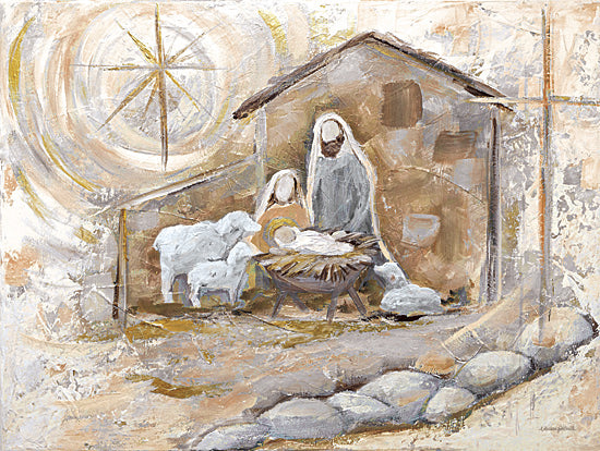 Mackenzie Kissell MKA246 - MKA246 - Light of Hope - 16x12 nativity holy family baby jesus manger sheep star of bethlehem religious christmas painting rustic texture from Penny Lane