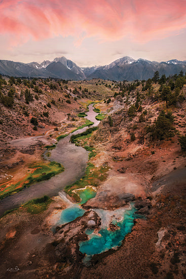 Martin Podt MPP1280 - MPP1280 - Hot Springs at Dusk - 12x18 mountain valley river winding through hills, alpine landscape, colorful mineral pools, scenic wilderness from Penny Lane