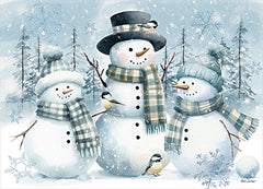 ND1001 - Blue Winter Snowmen Trio - 16x12